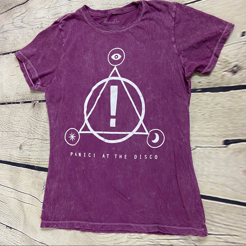4/$25 Panic at the Disco band purple short sleeve